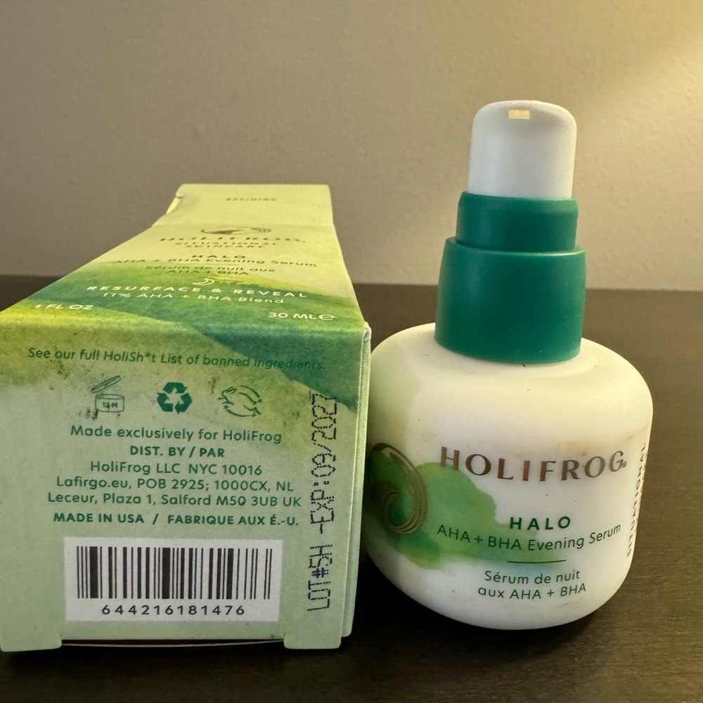 HoliFrog Halo AHA BHA Evening Serum 1 oz 30 ml Full Size NIB EXP 9/27 - Picture 5 of 5